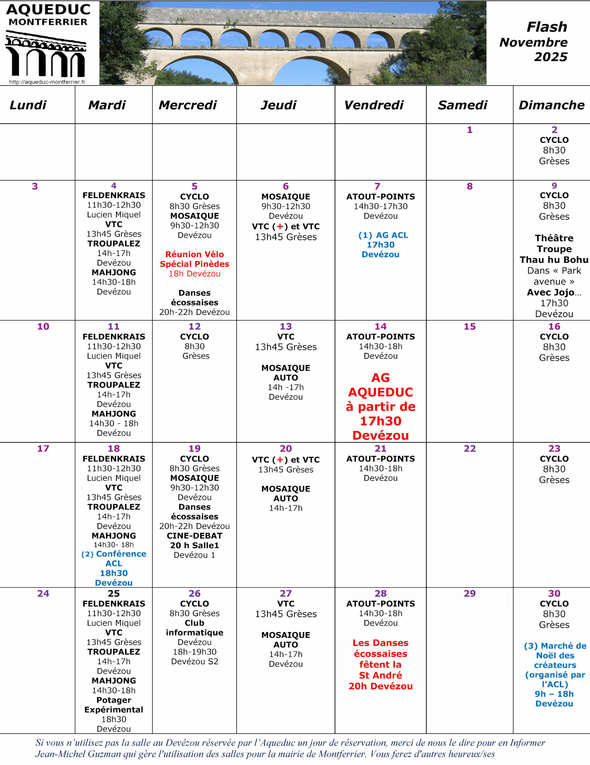Aqueduc Flash Novembre 2025