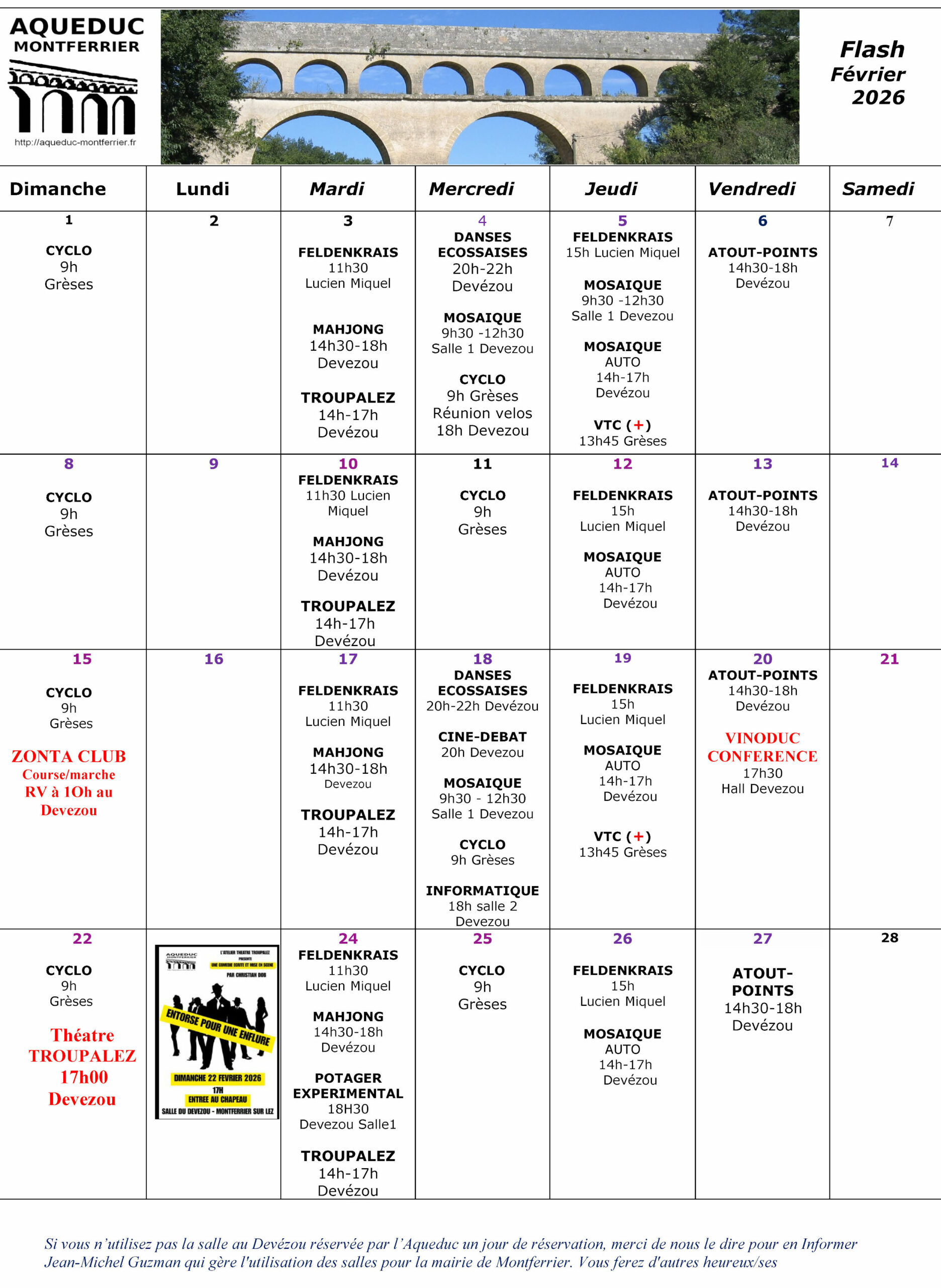 Aqueduc Flash Février 2026