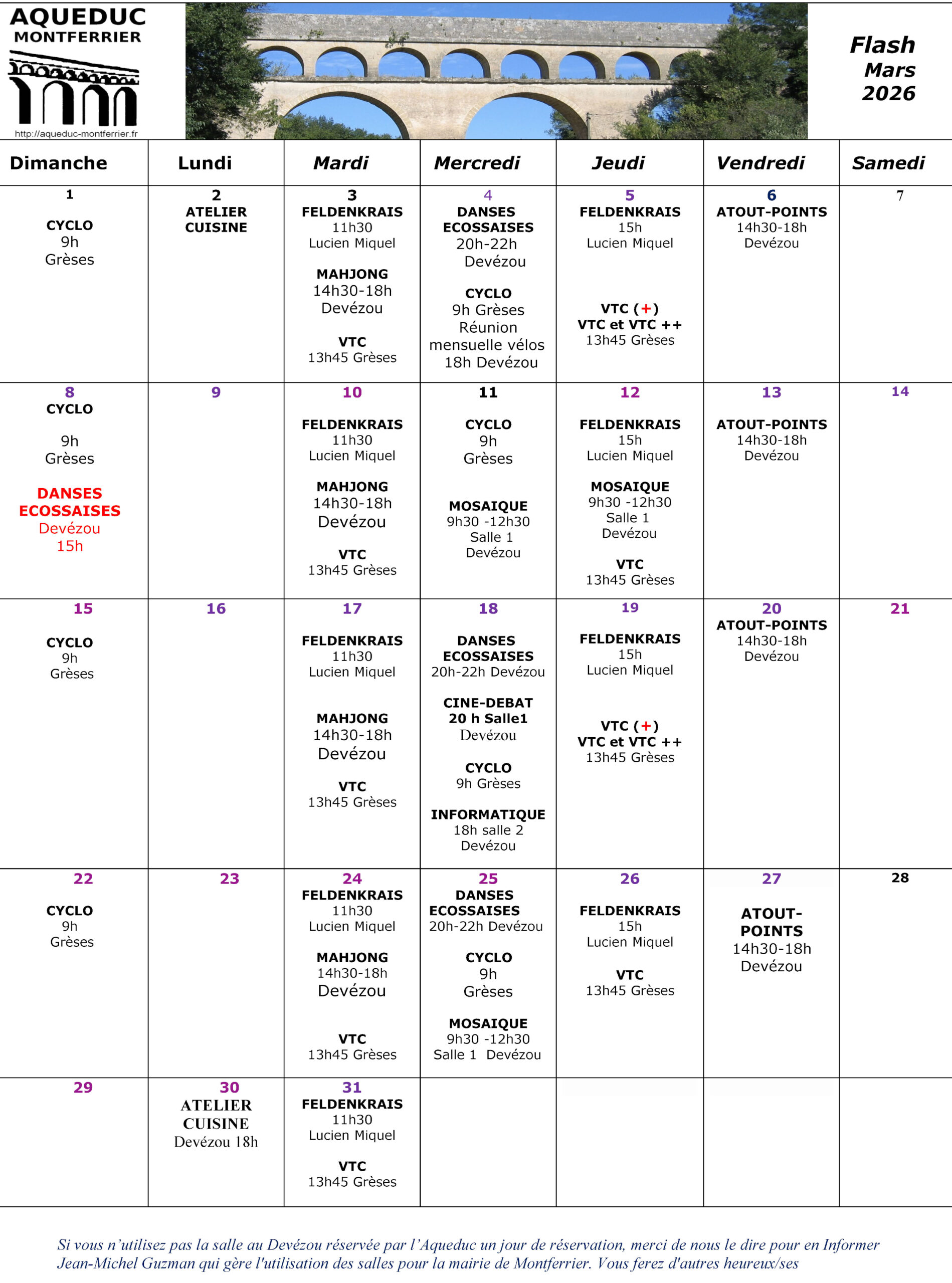 Aqueduc Flash Mars 2026